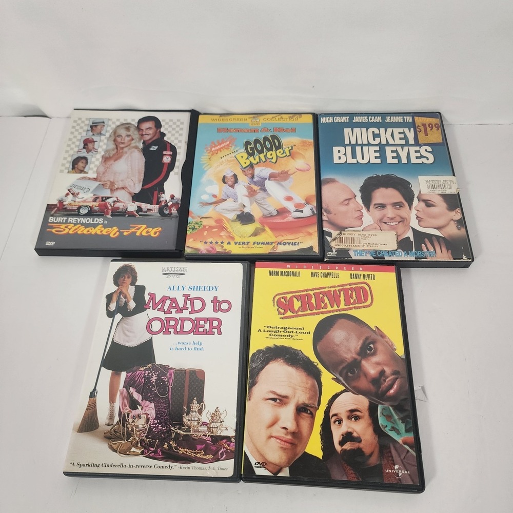 "5 Comedy DVDs Lot Good Burger Mickey Blue Eyes Stroker Ace More"‎